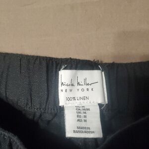 Nicole Miller Charcoal Linen Trousers